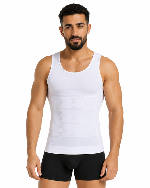 Gilet compressif homme ZenFit — silhouette sculptée, vue latérale